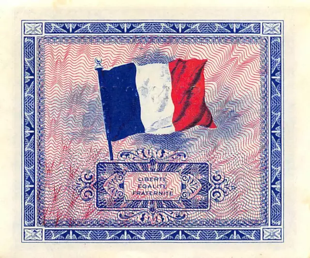 France  2  Francs  Series of 1944  WWII Issue  With F  Circulated Banknote R12