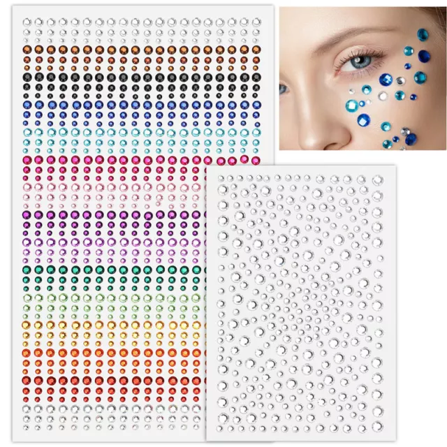 Body Face Gems Stick on Jewels Festival 3D Glitter Crystals Rhinestones  Stickers