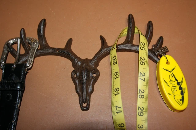 Southwestern Antler Skull Key Rack, Brown Cast Iron Cheyenne H-100