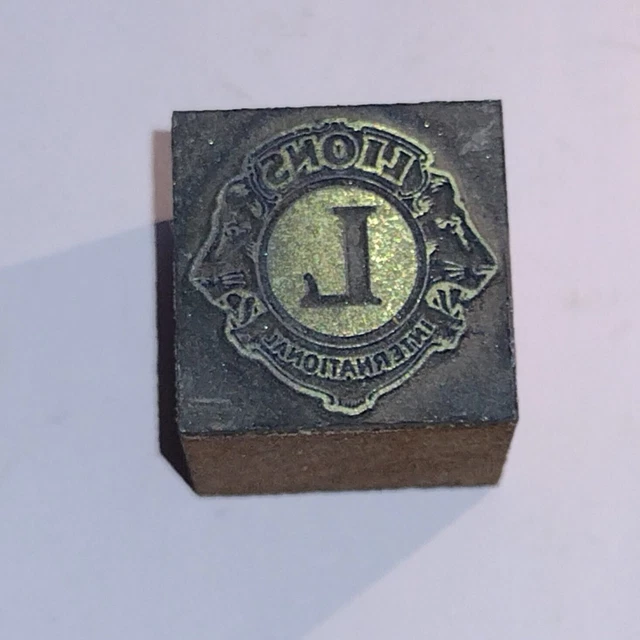 Lions International Letterpress Printers Block Vintage