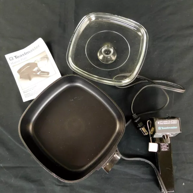 Toastmaster-Handi Pan Model 805B w Glass Cover Use Guide Tested