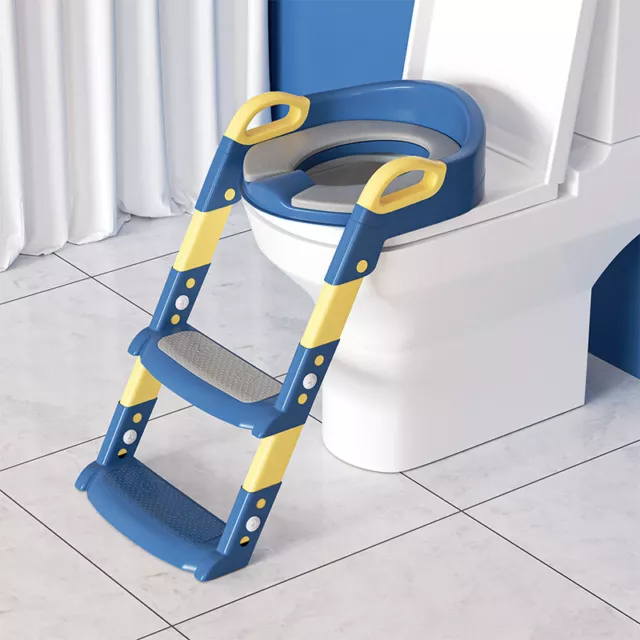 Toilettentrainer mit Treppe Lerntöpfchen Kinder Toilettensitz WC Sitz Faltbar