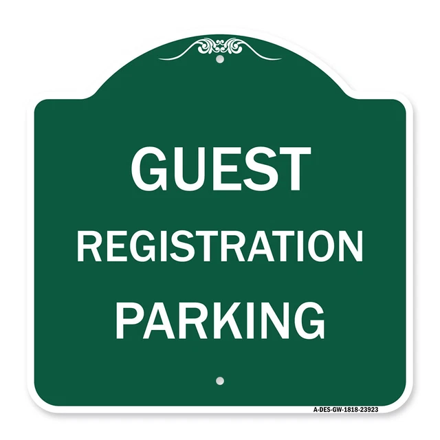 Designer Series - Guest Registration Parking Heavy Gauge Aluminum