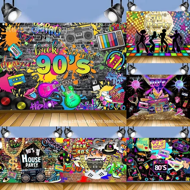 RETRO BACK TO The 90s Hip-hop Scrawl Photography Backdrop Party ...