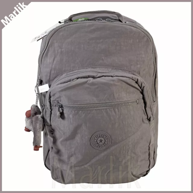 Grand sac à dos Kipling Séoul, tonal gris frais BP4412, avec protection pour ordinateur portable, NEUF