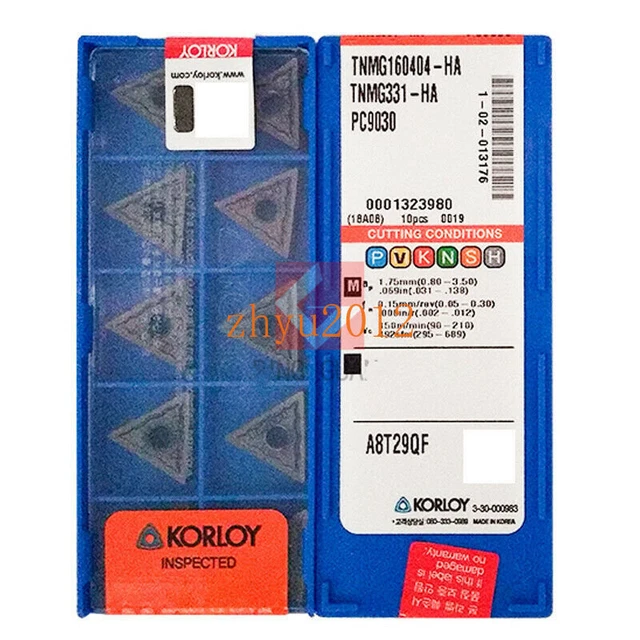 10Pcs /box NEW KORLOY CNC Turning Insert TNMG160404-HA PC9030