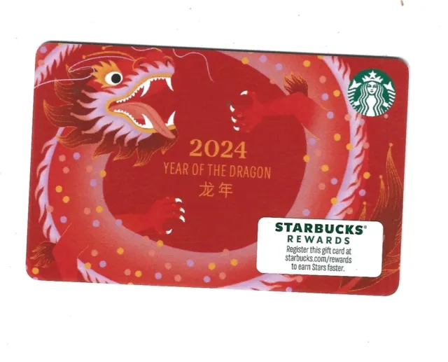 STARBUCKS GIFT CARD 2024 Year of the Dragon Collectible No Value 3.88