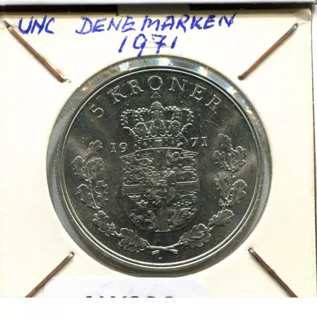5 KRONER 1971 DANEMARK DENMARK Münze #AW326.D