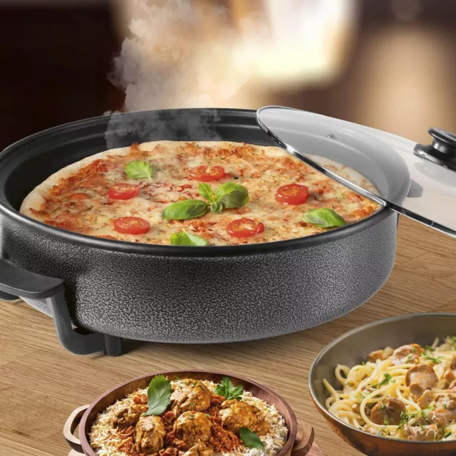 Gourmetmaxx Elektro Multi-Pfanne XXL Pizzapfanne extra hoch H= 9 u Ø 40 cm 12316