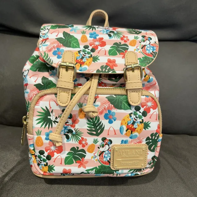 Loungefly Disney Aulani Exclusive Mickey & Minnie Mouse Floral Mini Backpack