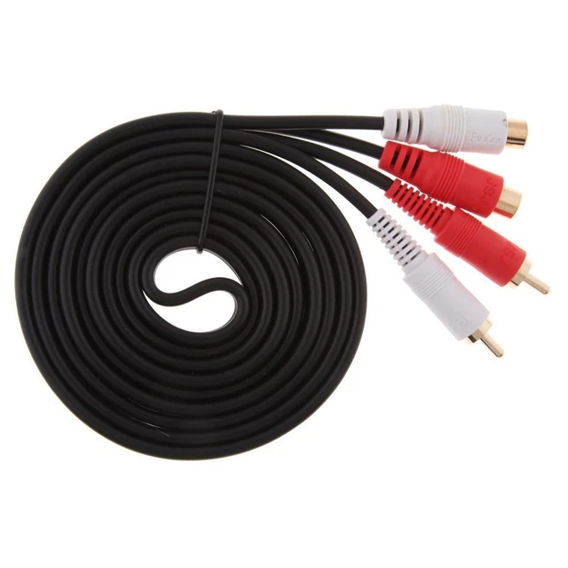 2 RCA FEMALE to 2 RCA Male Plug Splitter Audio Video Av Adapter Cable £ ...