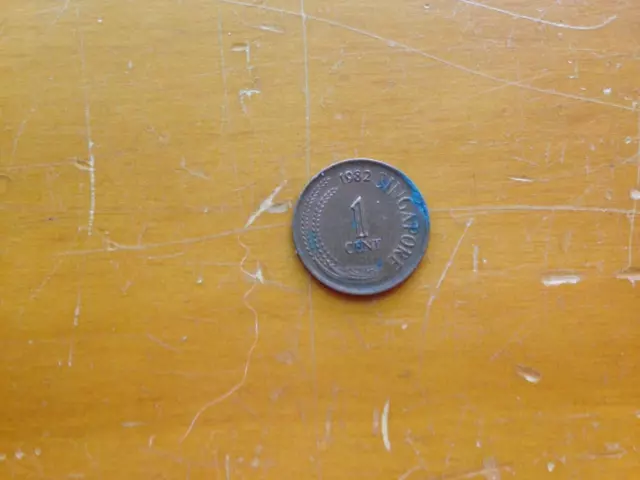 1982 Singapore 1 Cent Coin Circulated