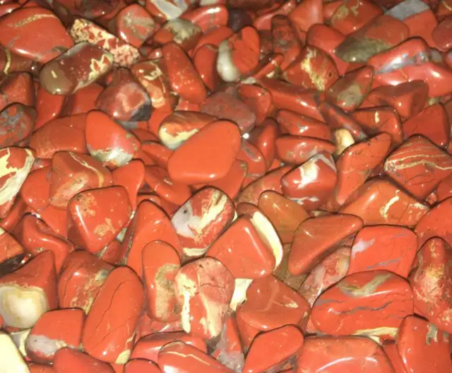 Bulk Wholesale Lot 1 LB - Red Brecciated Jasper - One Pound Tumbled Polished