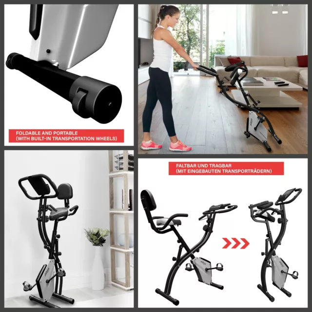 Physionics® Cyclette Pieghevole Bici da Casa Bicicletta Fitness Magnetica Bike 3