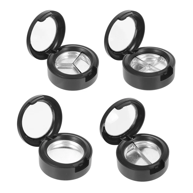 4 Pcs Lidschatten-Box Plastik Leer Reisen Leer Magnetisch Black