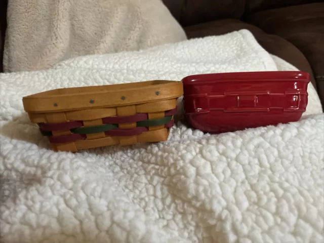 Longaberger Basket and Pottery Woven Traditions Square Dish Paprika Red