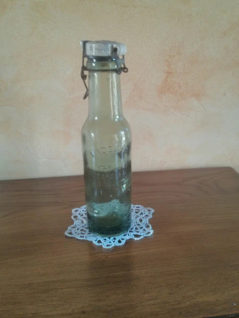 Ancienne bouteille conserve L'IDEALE 1,5 l bouchon porcelaine verre épais bullé