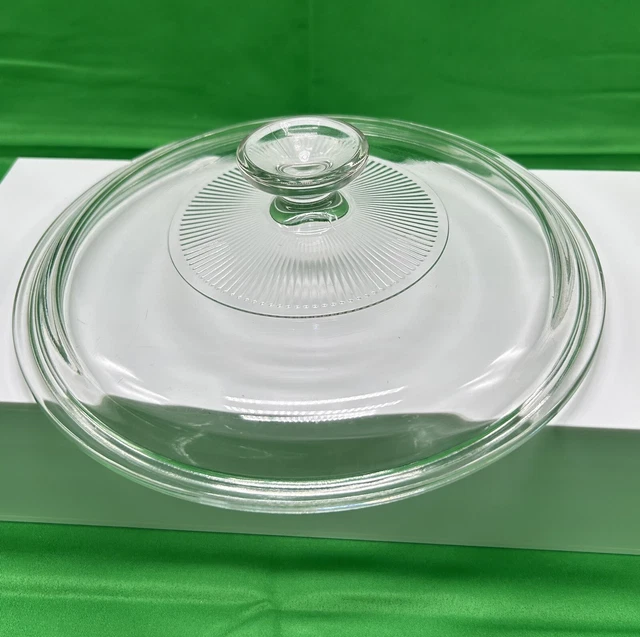 Pyrex Glass Replacement Lid G1C Clear Round Fluted Lid With Knob 8 3/4” G-1-C