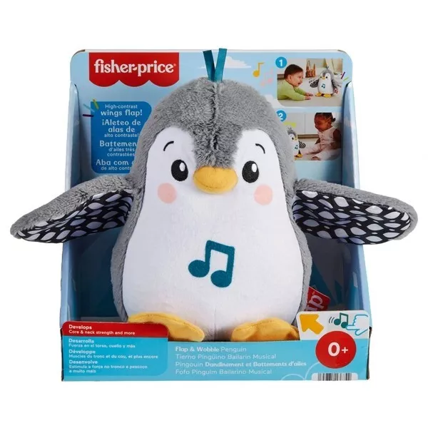 Fisher-Price Flatter & Wackel Pinguin Kuscheltier und Lernspielzeug