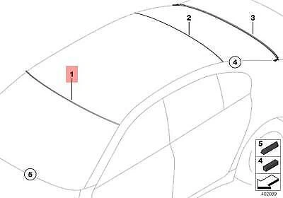 GENUINE WINDSCREEN UPPER Moulding Trim BMW 7 Series F01 F02 F04 2008 ...
