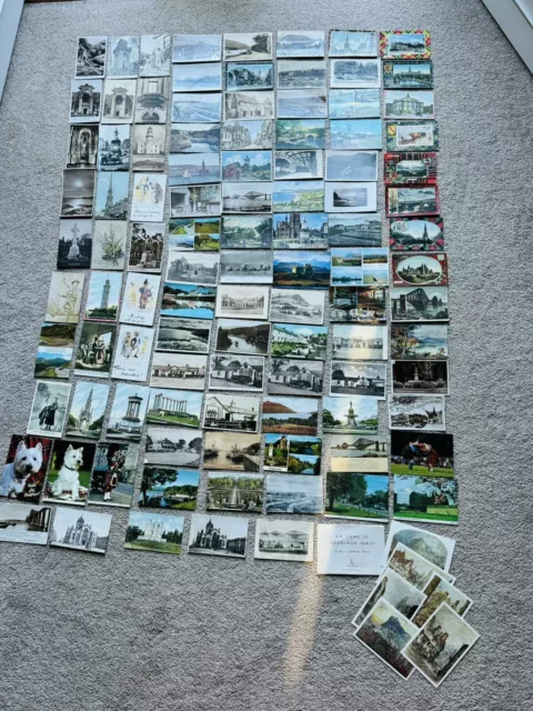 Job Lot of 100 Vintage Scotland Postcards Ballachulish Creetown Ayr Dunbar Perth