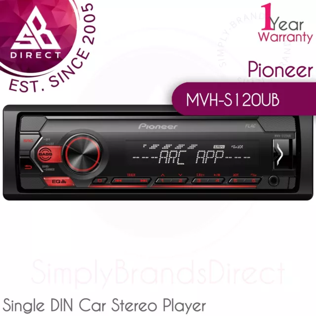 Pioneer MVH-S120UB Single DIN Car Stereo Player│USB│Aux-In│Android│Radio│Flac
