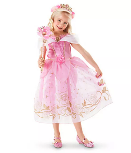 Disney Princess Belle Cinderella Dress Up Girls Kids Party Fancy Costume Cosplay 2