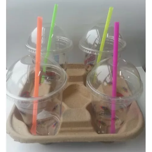 Disposable 4 Cup Carry Trays Takeaway Carrier Cup Holders Cardboard Tea Coffee