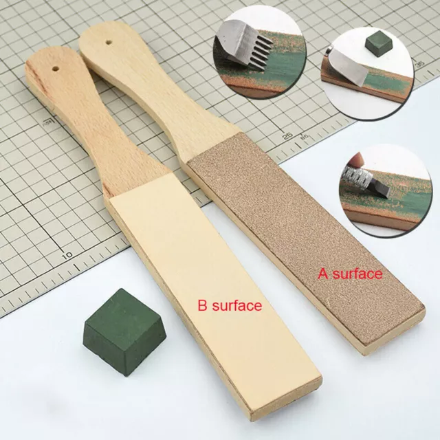 Dual Sided Leather Blade Strop Razor Sharpener&Polishing Compounds Tool Set