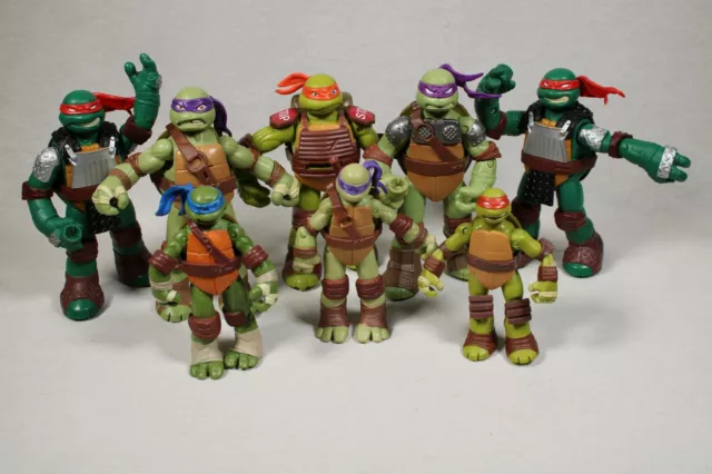 8x 2012 TMNT Teenage Mutant Ninja Turtles Action Figures Lot - 4" and 6"