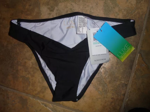 New~ Luxe by Lisa Vogel Black  bikini bottoms size 8