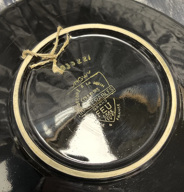 Collection / Assiette Céramique Noire LONGWY Numérotée Décor "LORRAINE" 3