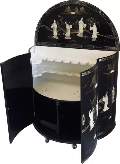 Mother of Pearl - Royal Ladies Oriental Bar - Black Lacquer (Half Circle)