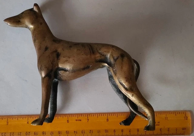 Vintage Brass Greyhound /Lurcher/Whippet standing
