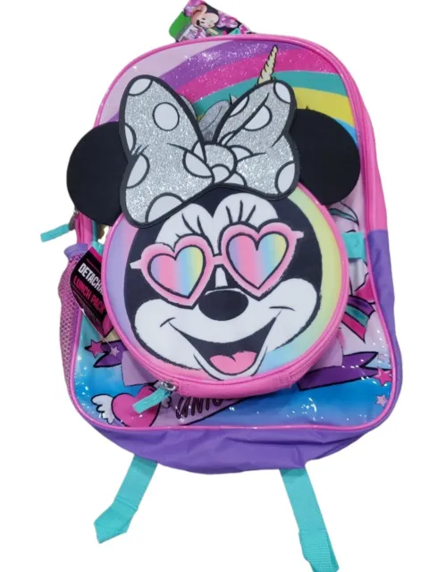 Disney Junior Minnie Mouse Unicorn Backpack With Detachable Lunch Bag