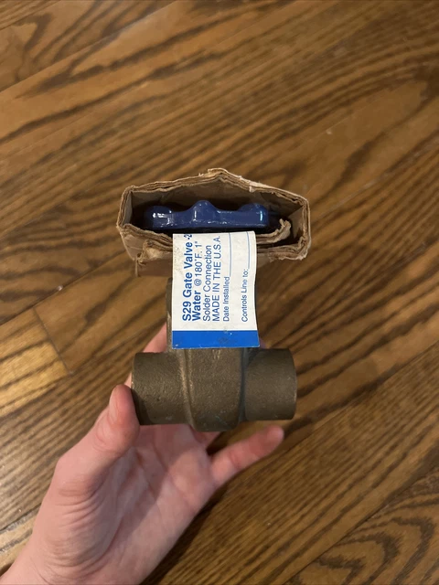NEW Nibco   1 Inch Bronze S29 Gate Valve Solder Connection 200 psi Water @ 180F