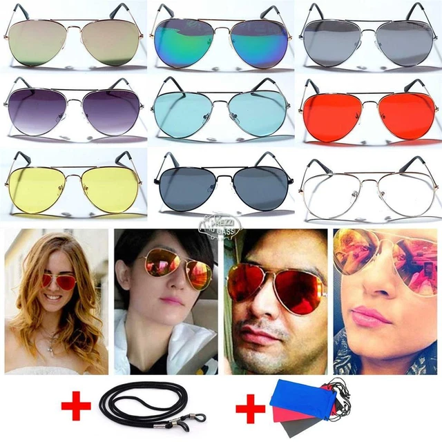 Occhiali Da Sole Specchio A Goccia Colorate A Sfumare Vintage Uomo Donna Uv400