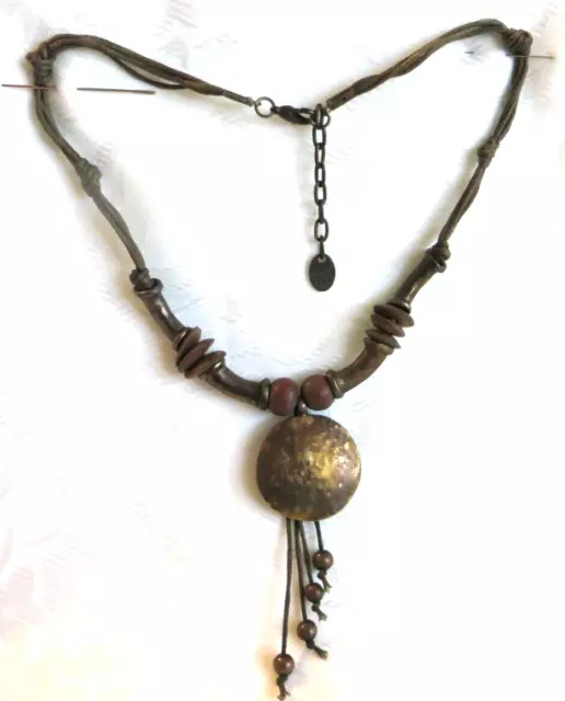 Vintage Mary Bel Necklace Arts & Crafts Brutalist Ancient Britain Style - Signed