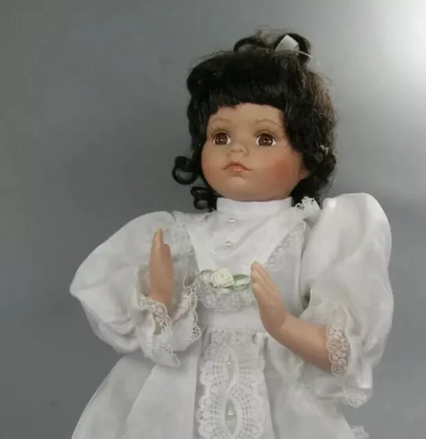 #15- The Emerald Doll Collection 16" Porcelain Prayer Doll Gorgeous Eyelashes