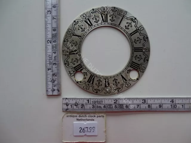 Silvered Brass Dial With Winding Holes For A Dutch Warmink Table Clock