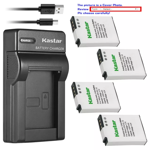 Kastar Battery Slim Charger for Nikon EN-EL12 MH-65 & Nikon Coolpix AW100 Camera