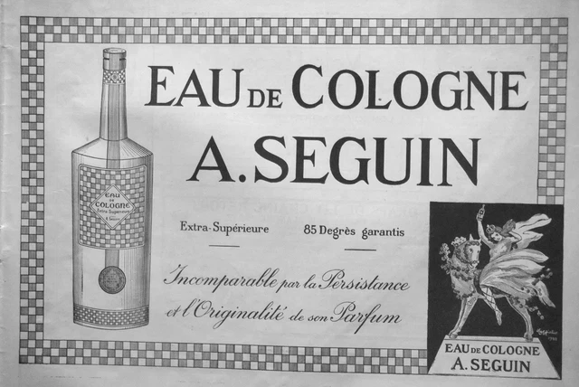 Publicité De Presse 1922 Eau De Cologne A.seguin Incomparable Par La Persistance