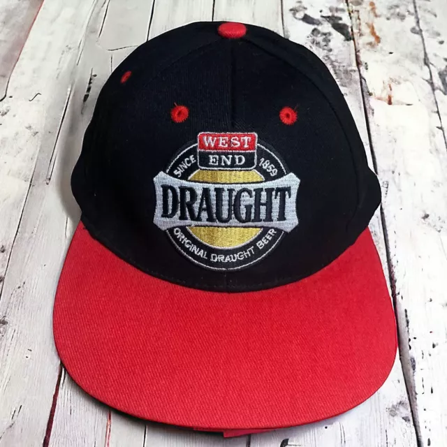 West End Draught Beer Unisex Black & Red Ball Cap OSFM Adjustable Metal Clasp