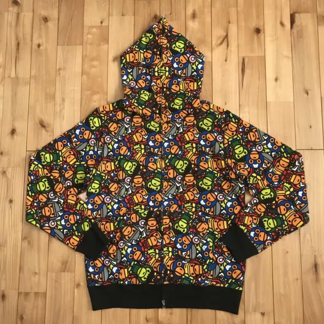MARVEL COMICS BAPE Full Zip Parka L size a bathing ape hoodie