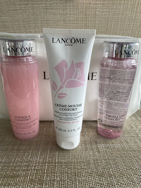Lancome Trockene Haut Set Tonique, Mousse, Mizellenwasser 3x volle Größe Wert £ 119