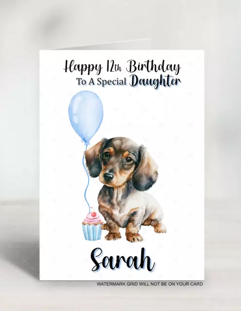 personalised dog birthday card Dog Dachshund for her for him