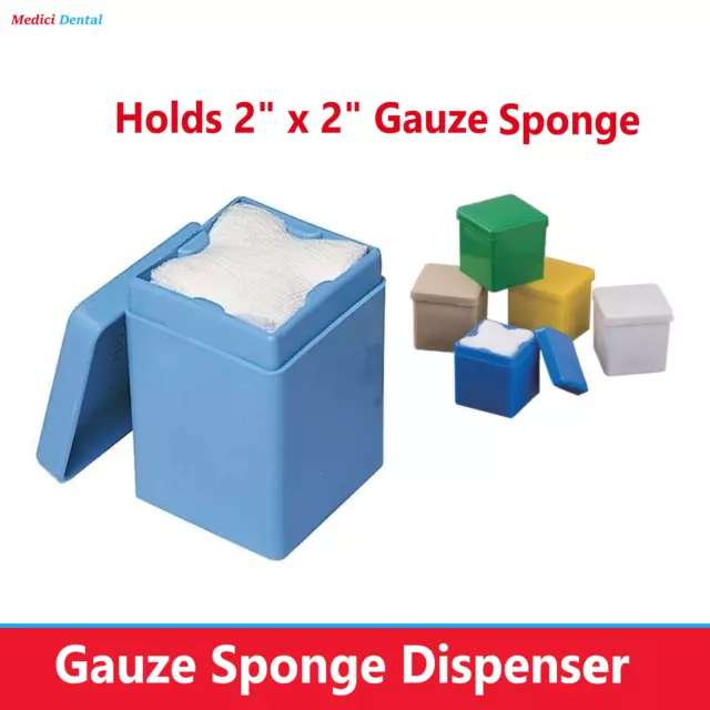 Dental 2 x 2 Gauze Sponge Dispenser, Blue, White, Beige, Mauve Gauze Holder