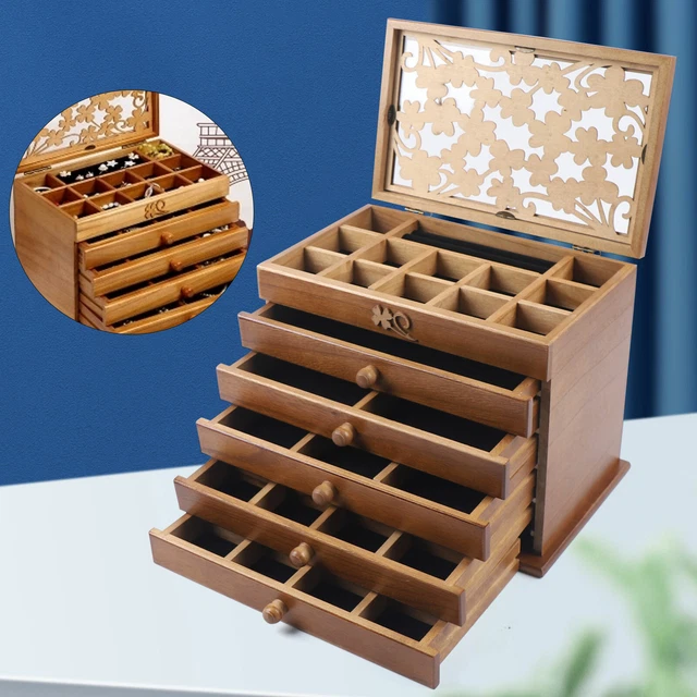 Handgemachte Schmuckschatulle Aus Mangoholz – 22 X 15 Cm, Rustikales Design, Mit Antik-Finish