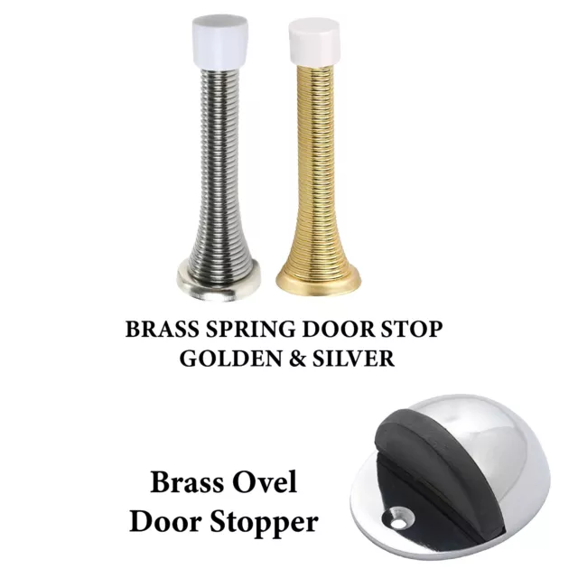 Door Stop Floor Wall Screw or Stick-on Projection Skirting Rubber Buffer  Stopper