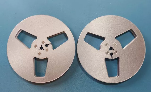 Reel to reel Tape spools (pair) 7" 3D printed (Plastic) in Silver